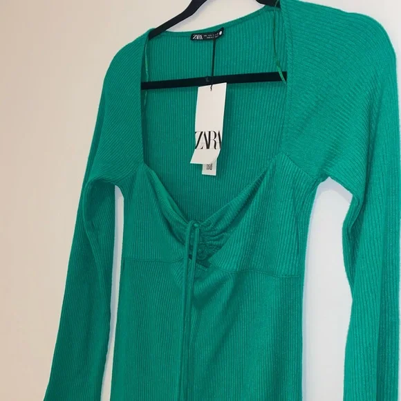 NWT ZARA knit green dress - Picture 3 of 9